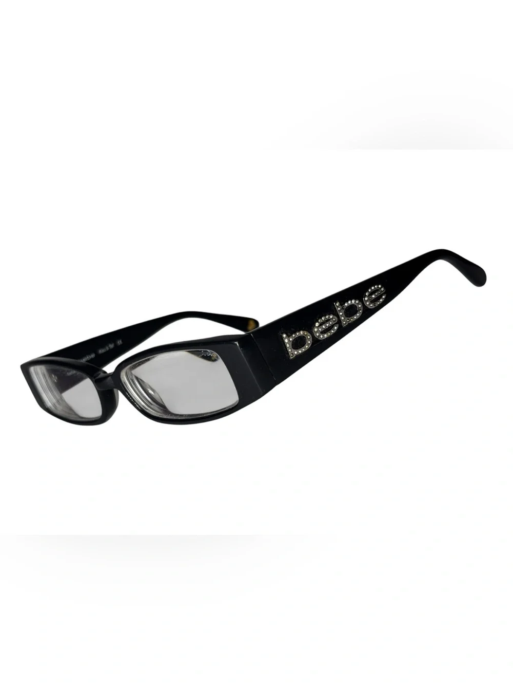 Vintage Y2K bebe Women's Glasses Frames Black Bling Logo 48 15 130 Kiss & Tell